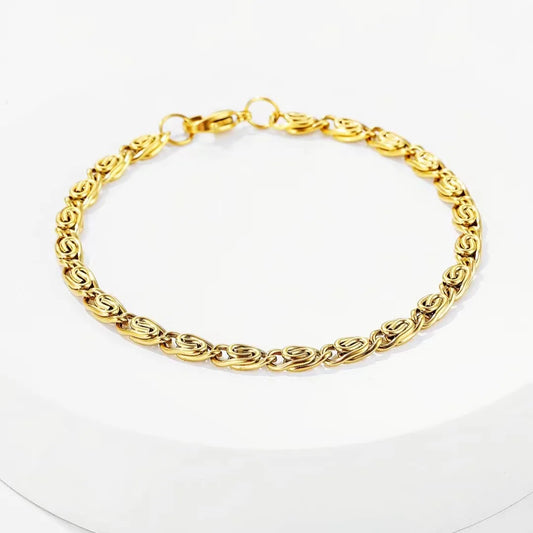 “18K Gold 4MM Chain Bracelet 20CM”