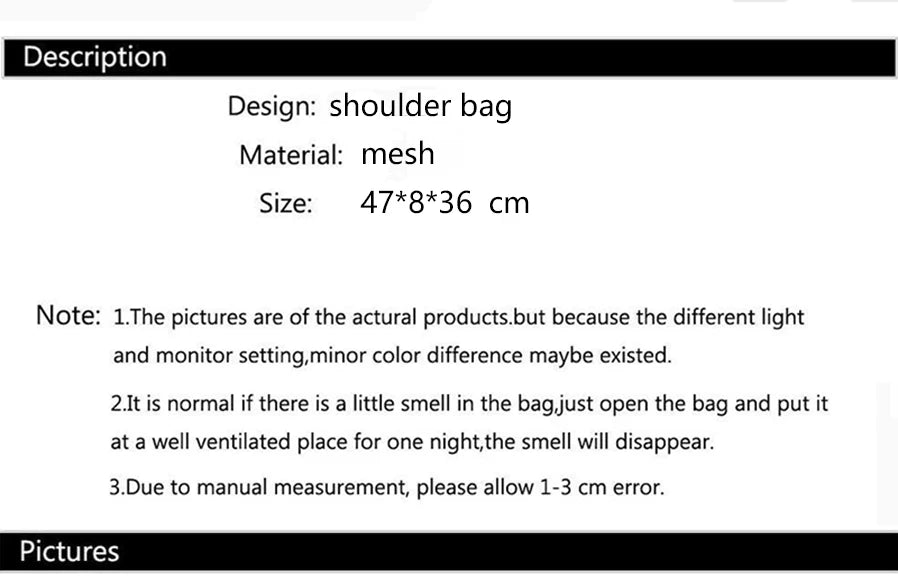 Transparent Mesh Shoulder Bag
