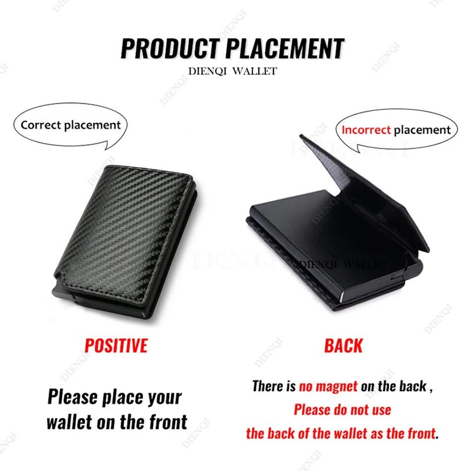 RFID Aluminum Slim Men’s Wallet – Carbon Fiber Card Holder