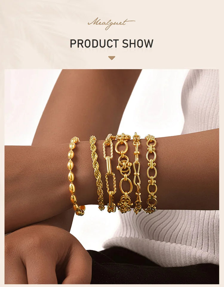 Gold-Plated Chunky Link Bracelet – Waterproof