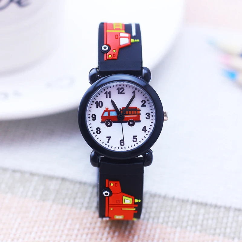 Cartoon Fire Truck Kids Quartz Watch