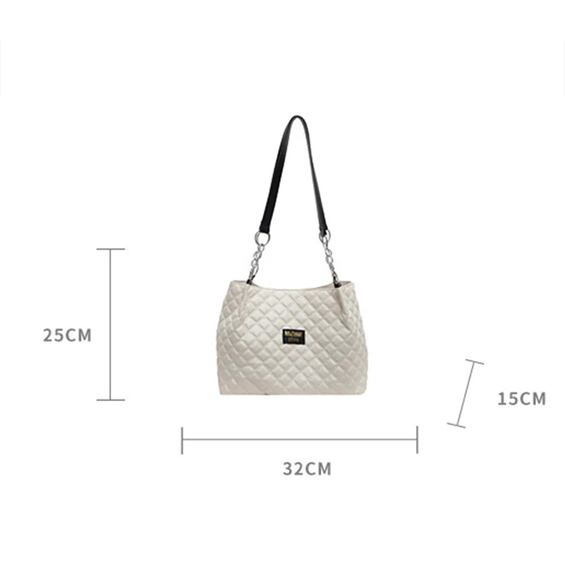 Quilted PU Large Shoulder Bag