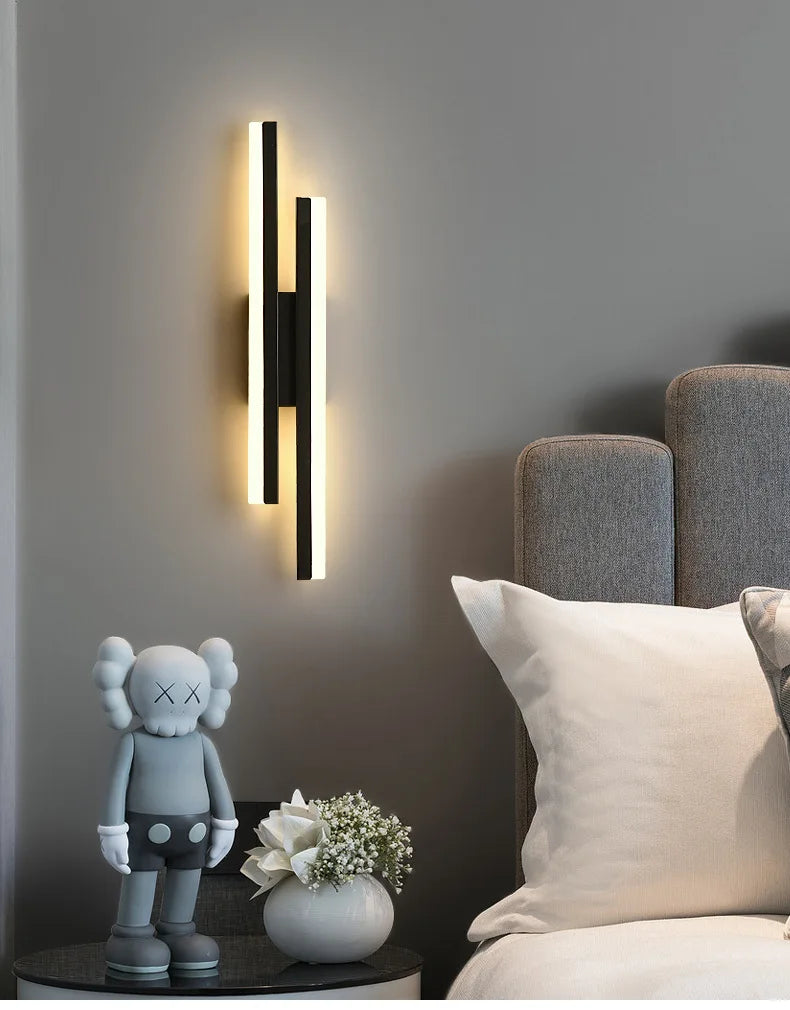LED Bedroom Wall Lamp with Copper Line Pipe
