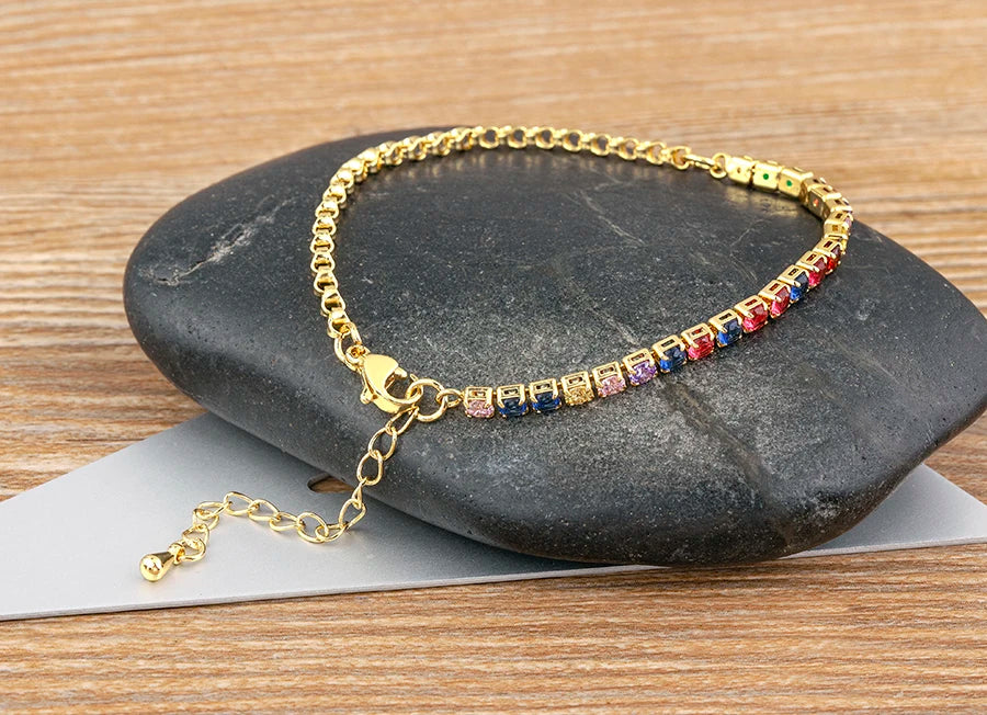 Adjustable Zircon Tennis Bracelet – Women’s Jewelry Gift"
