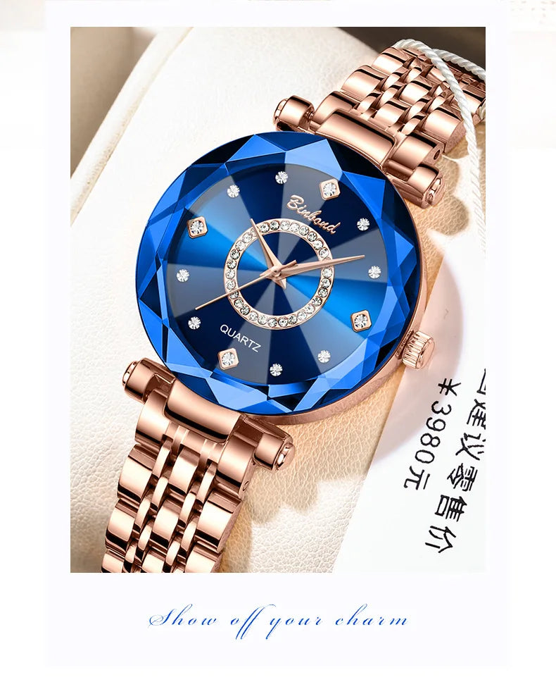 Starry Sky Blue Steel Women's Watch
