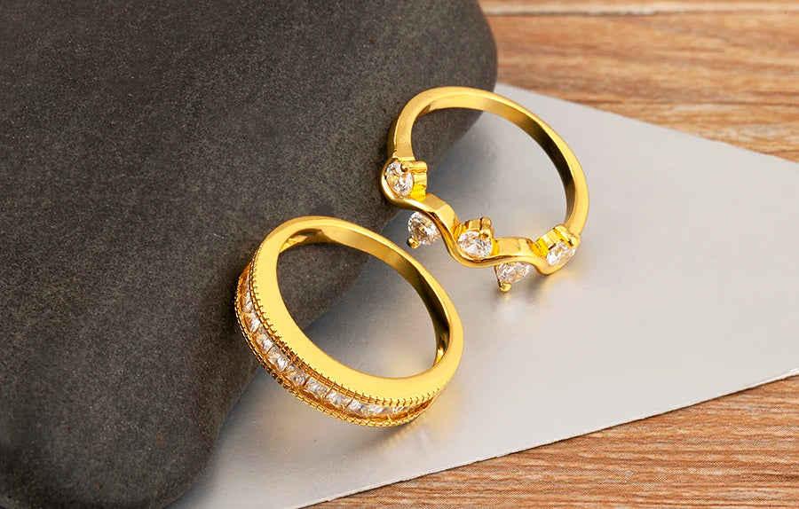 "Luxury Heart Crown Zircon Ring – Women’s Jewelry Gift"