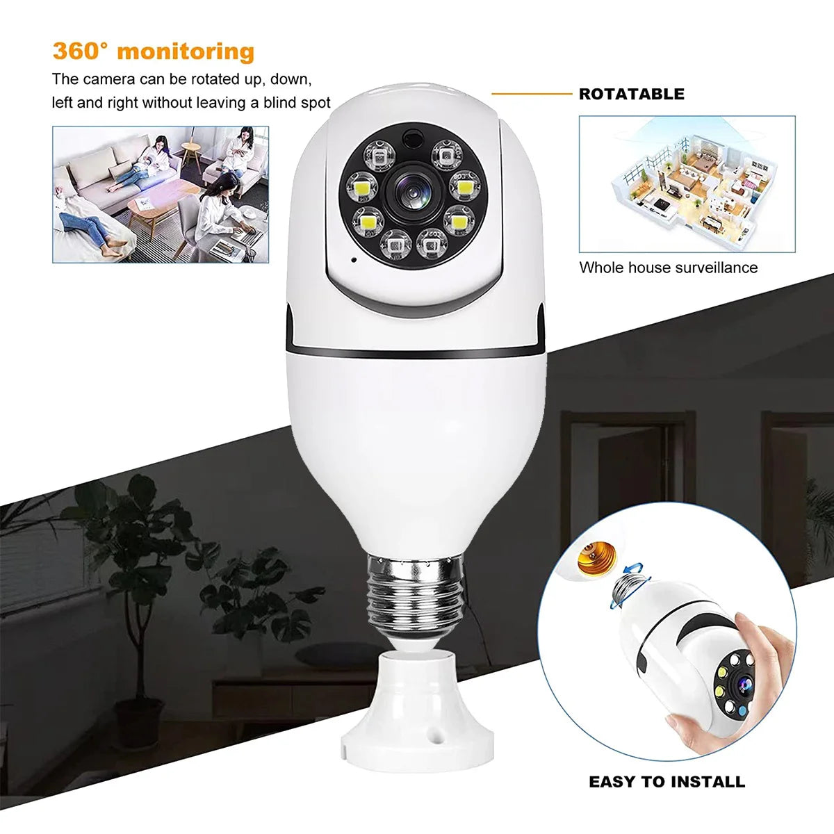 E27 WiFi Bulb Camera 8MP