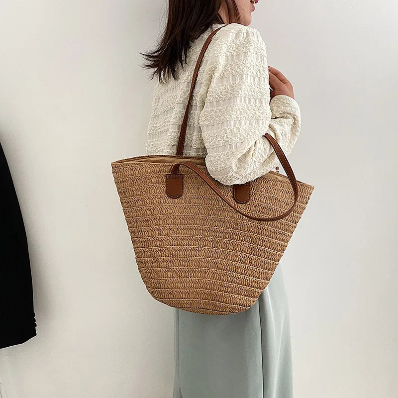 Luxury Beach Basket Bag