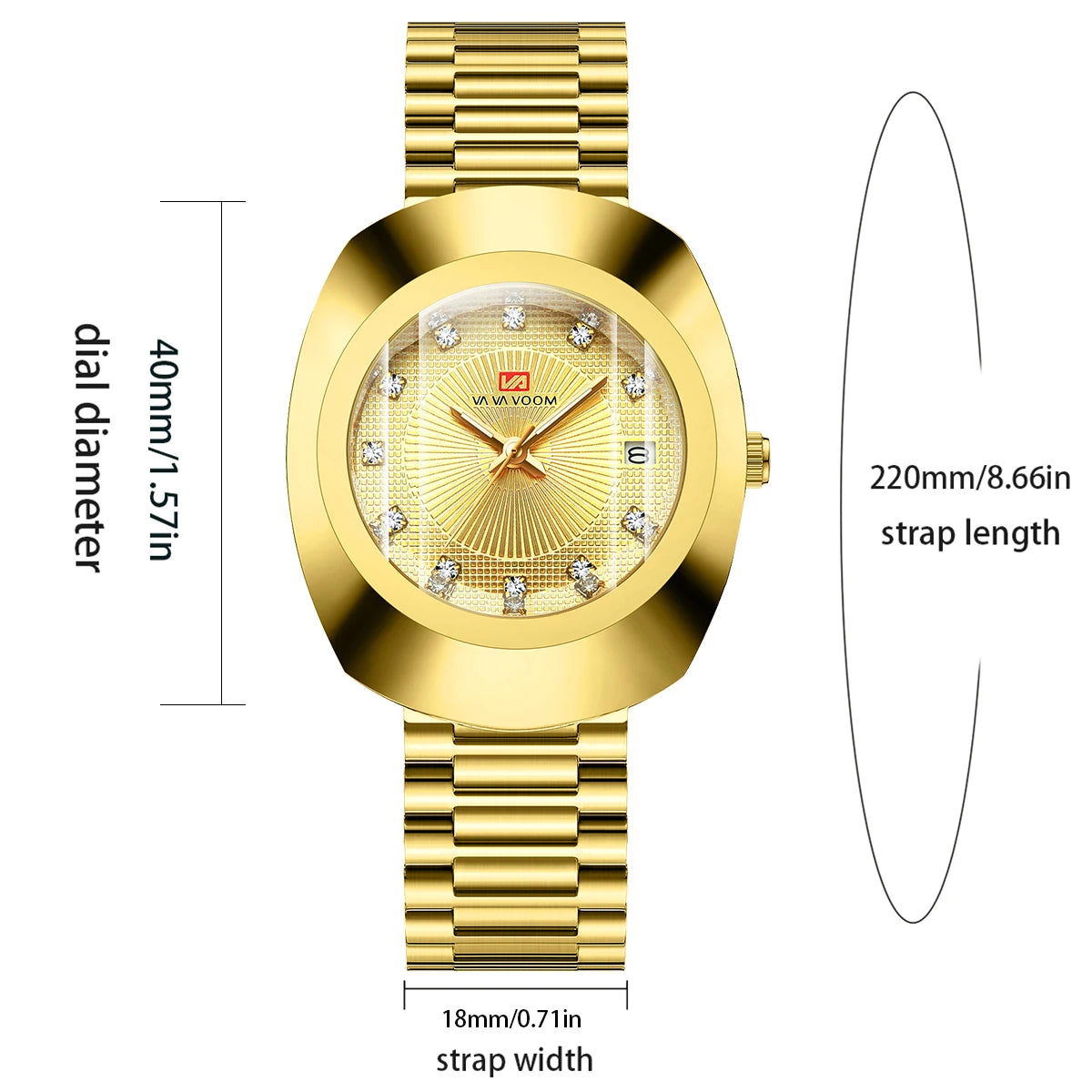 Elegant Gold Mesh Men’s Watch