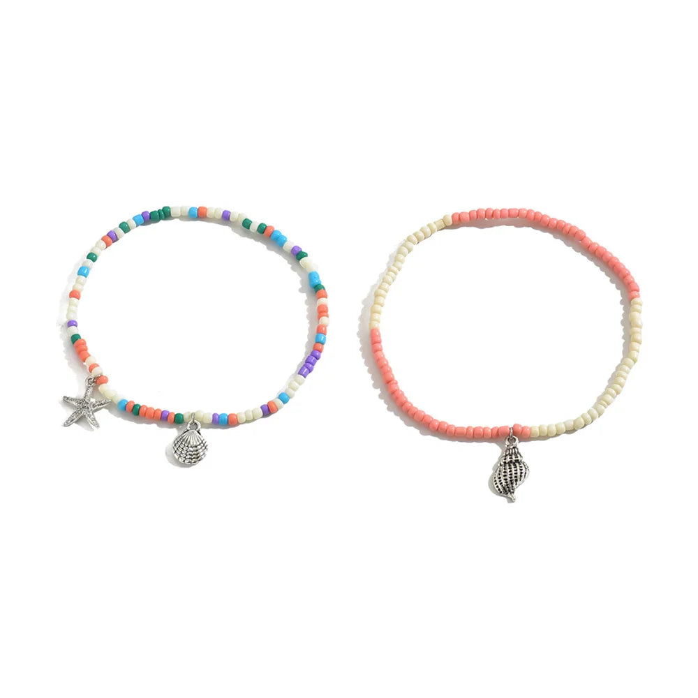 Rainbow Beads Beach Anklet