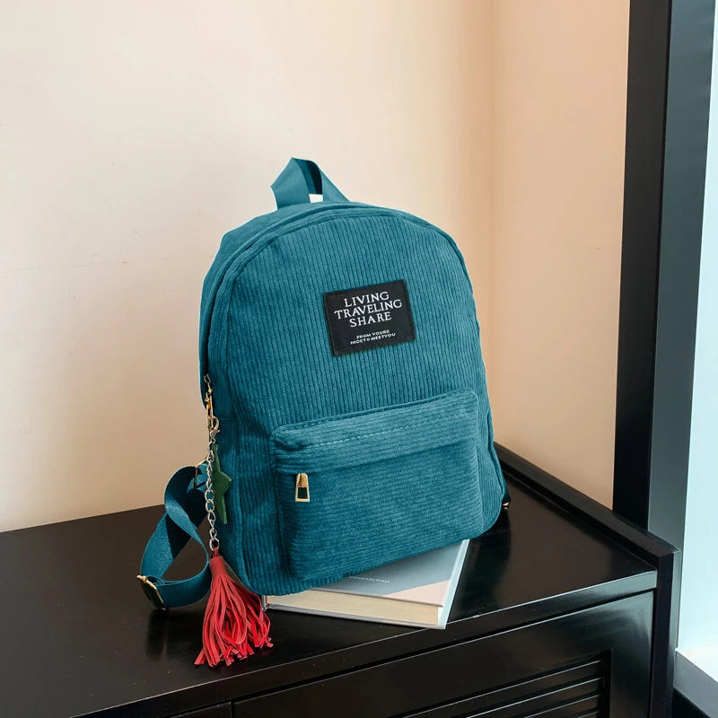 Casual Corduroy Backpack