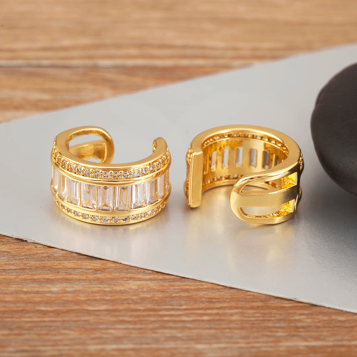 "Zircon Butterfly/Star Clip Earrings – Women’s Ear Cuff Jewelry