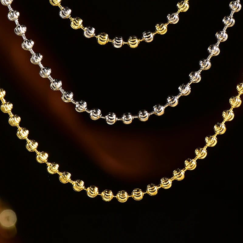 "925 Silver 2.5mm Diamond-Cut Bead Chain Bracelet – Made in Italy