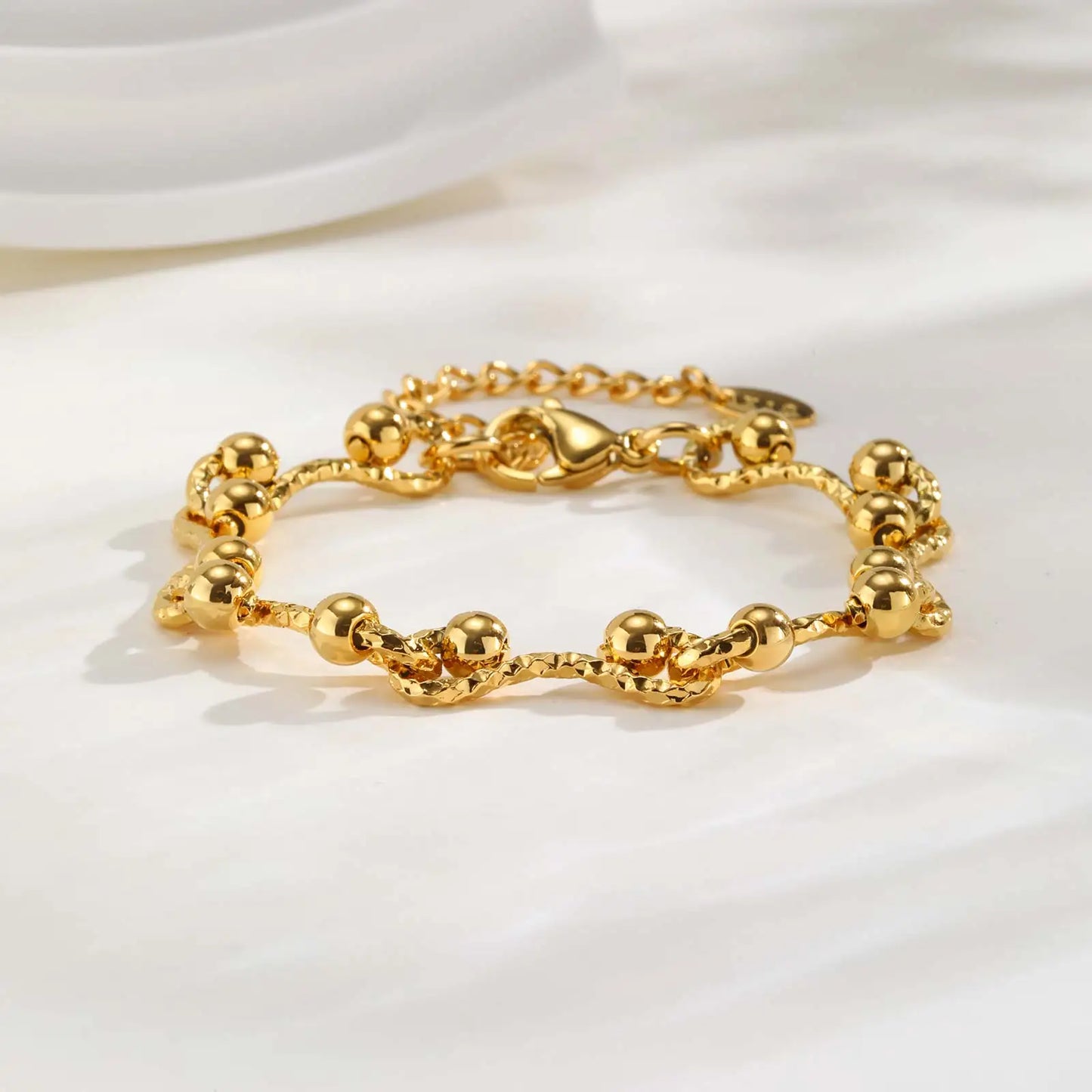 18K Gold-Plated Chunky Stainless Steel Bracelet