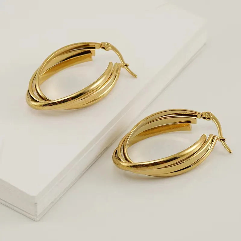 18K Gold Filled Hoop Earrings for Women