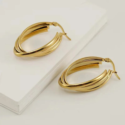 18K Gold Filled Hoop Earrings for Women