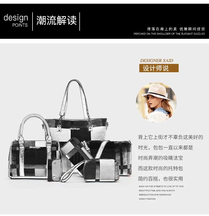 6-Piece Fashion Tote Set