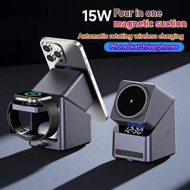 4-in-1 Rotating Magnetic 15W Wireless Charger Stand