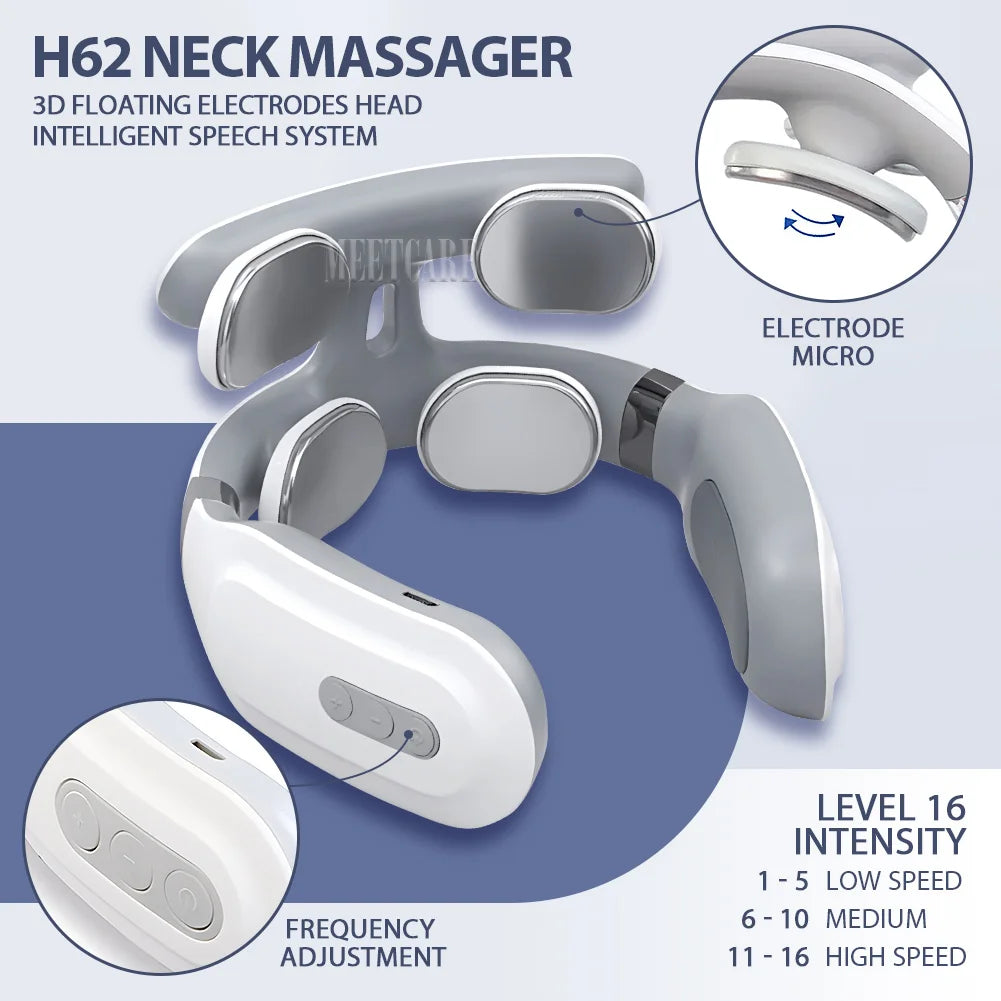 Wireless Smart TENS Neck & Shoulder Massager – Pain Relief & Heating