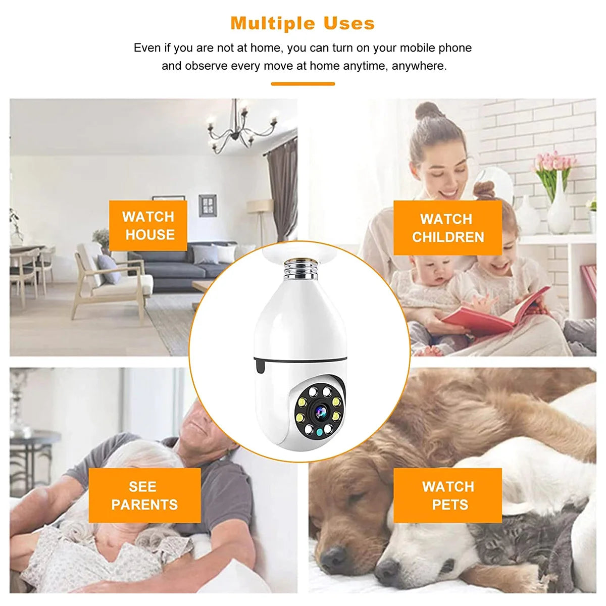 E27 WiFi Bulb Camera 8MP