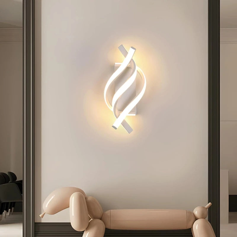 Curved Spiral LED Wall Lamp for Bedroom & Living Room