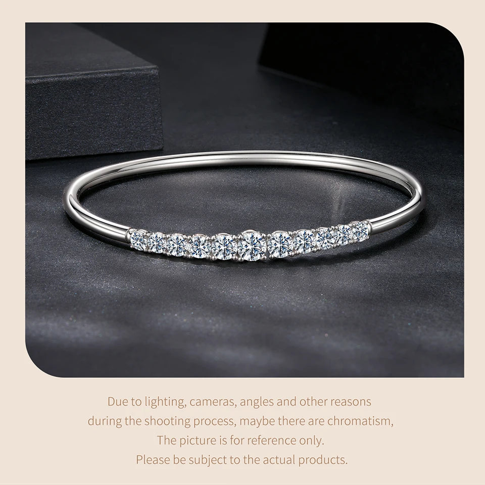 3.6CTTW Moissanite Sterling Silver Bar Bracelet”