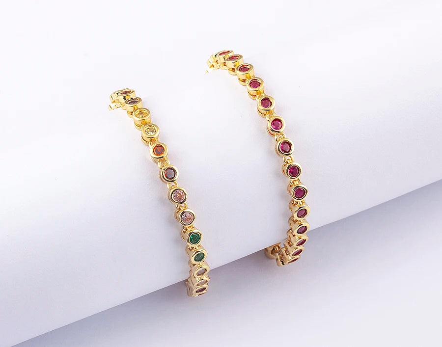 Nidin 6 Colors Shiny Crystal Bracelet For Women Rhinestone Zircon Charm Wrist Adjustable Bangles Girls Exquisite Jewelry Gift
