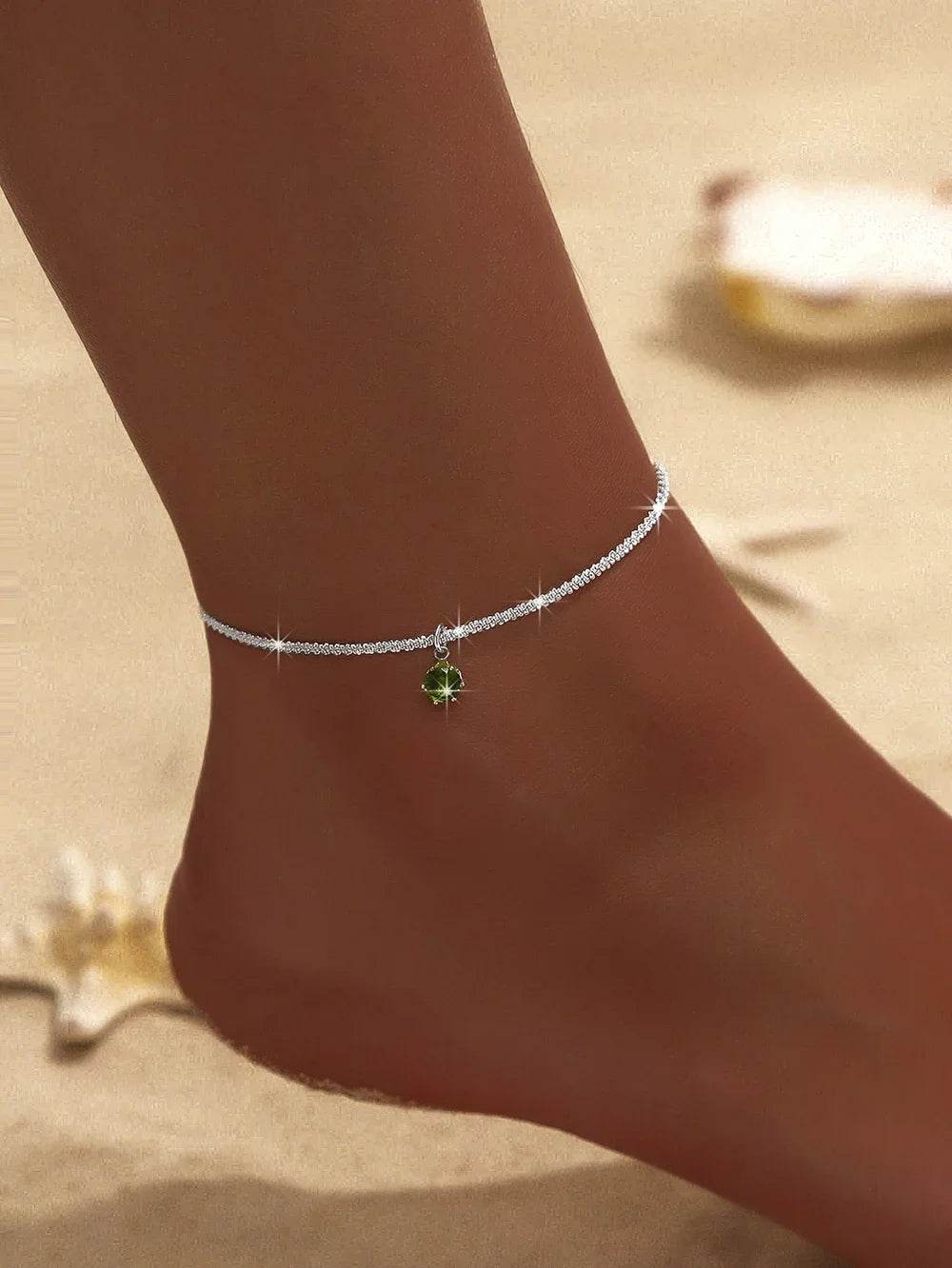 1/2PCS Simple Silver Anklet, Elegant Beach Jewelry