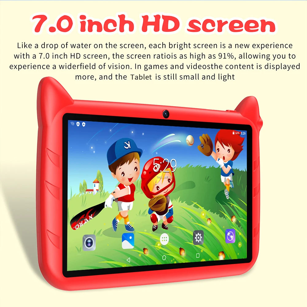 BDF 7" Kids Tablet – Android 13, Dual Camera, 5G WiFi