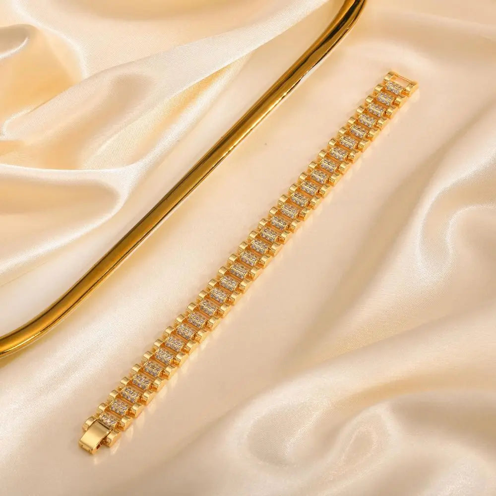 Handmade CZ Paperclip Chain Bracele