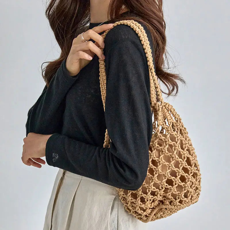 Knitted Bucket Shoulder Bag
