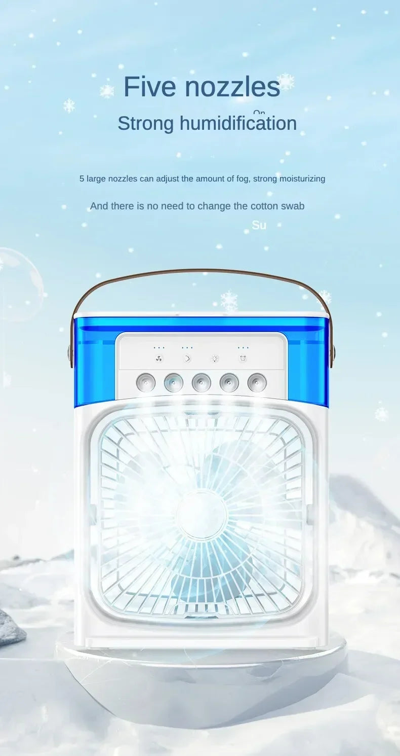 Mini Portable Air Cooler & Humidifier Fan – 3 Speeds