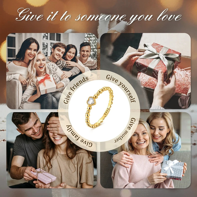 925 Silver Infinite Love Star Moon Ring – Zircon Gift"