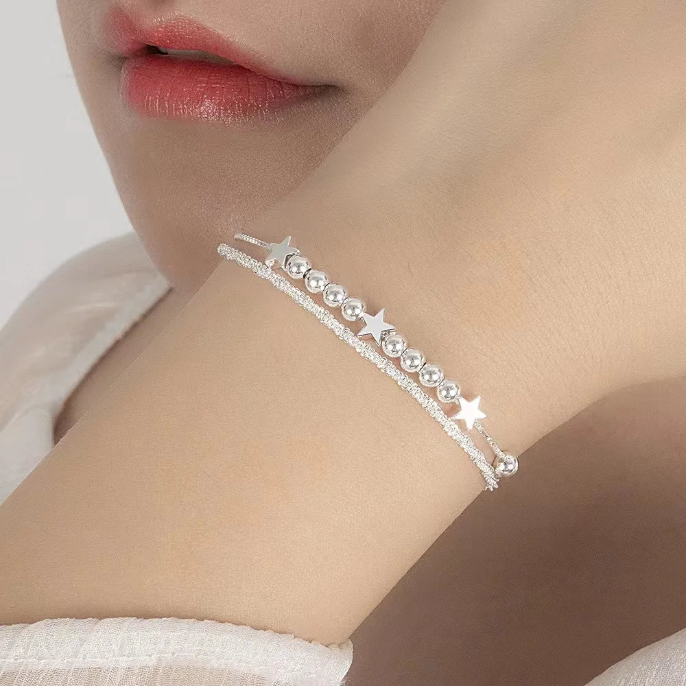 “925 Silver Star Chain Bracelet for Women”