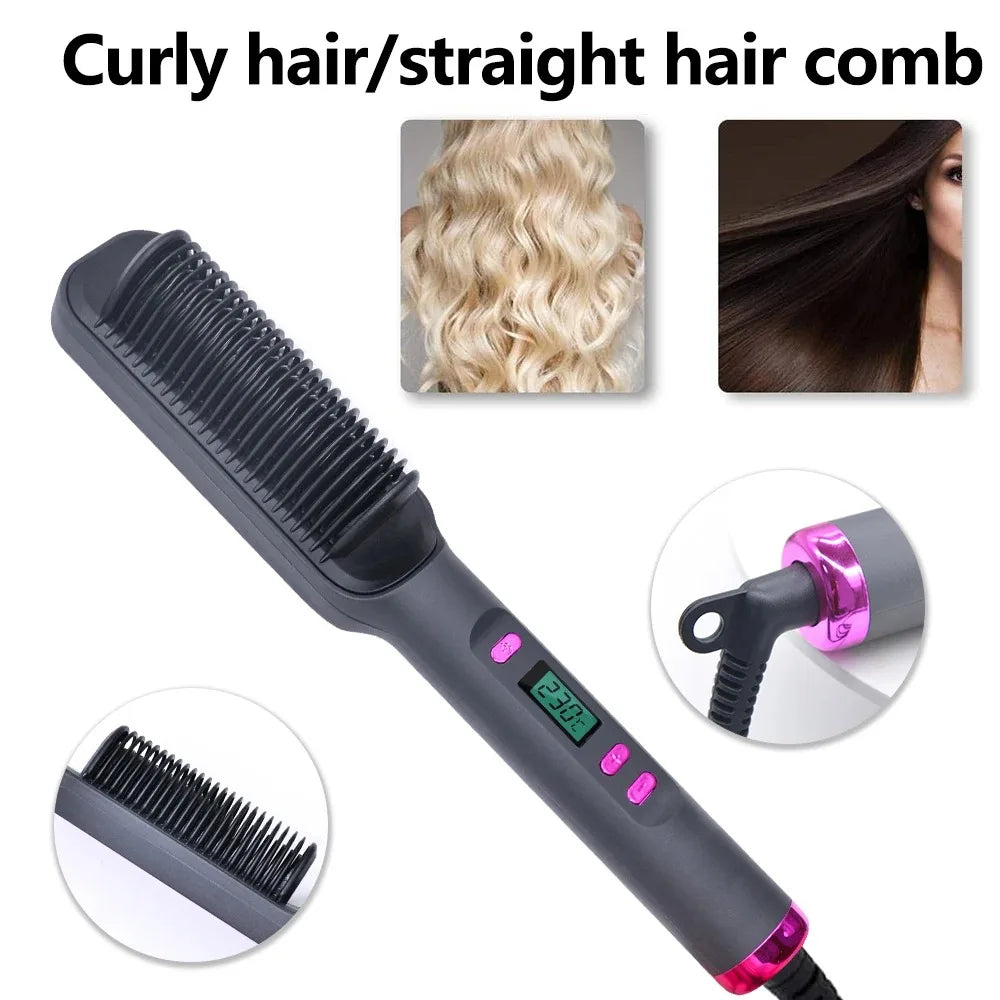 Electric Hot Comb – Anti-Scald Hair Straightening Brush