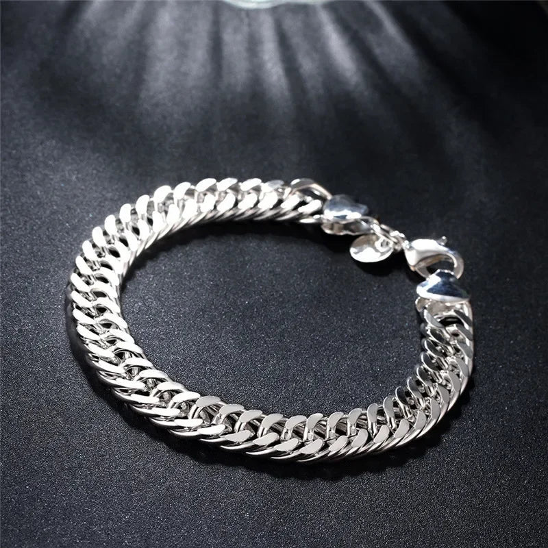 “925 Sterling Silver Solid Chain Bracelet”