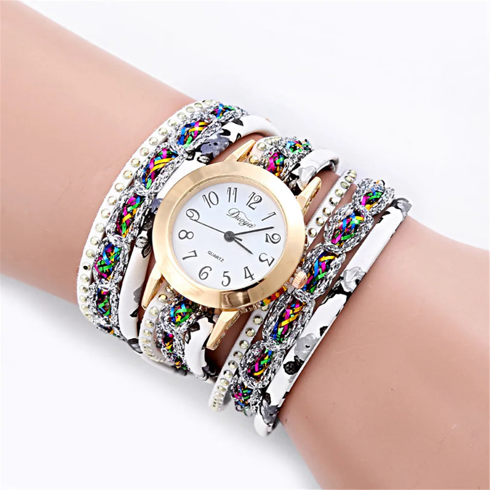 “Colorful Rhinestone Bracelet Watch for Women”