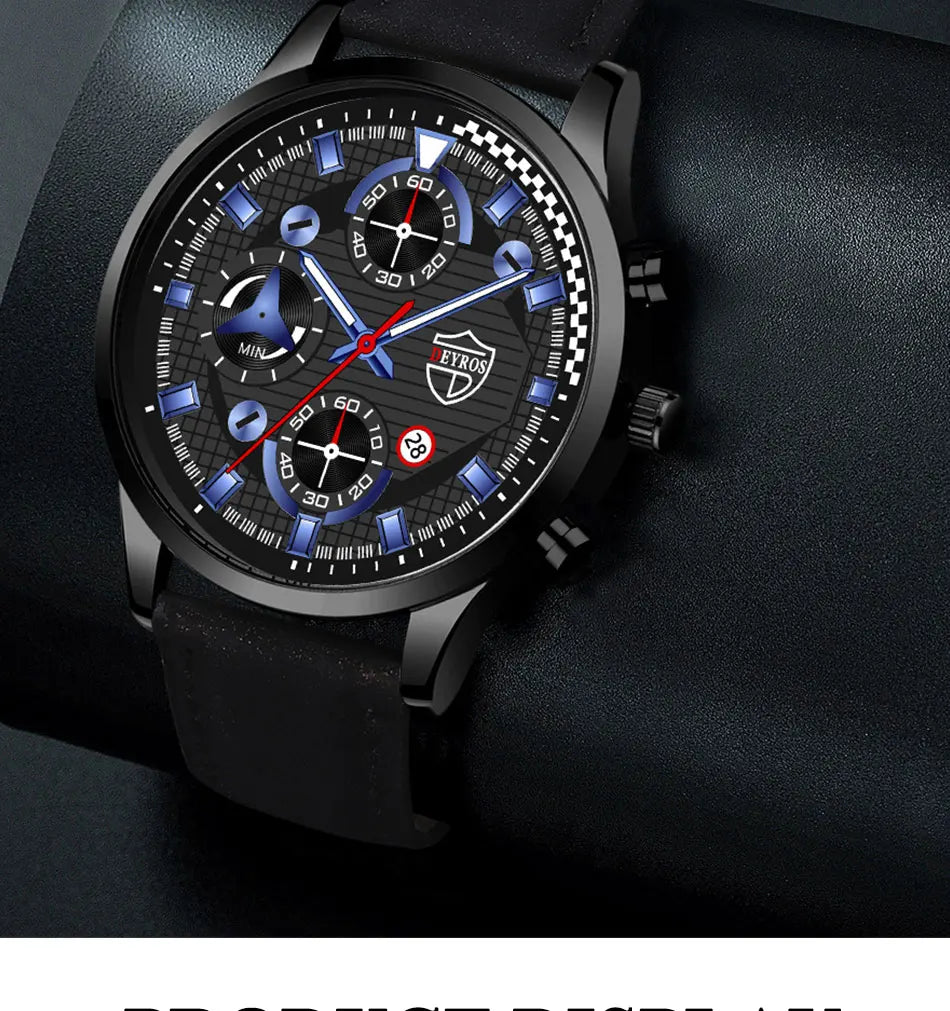 Men's Fashion Watch & Jewelry Set