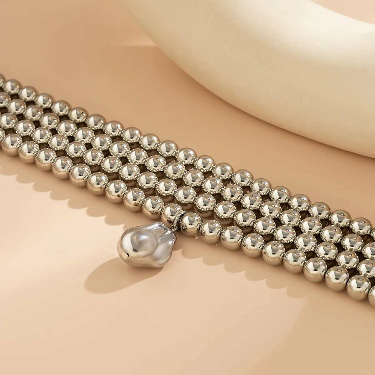 Boho Gold Pearl Multi-layer Geometric Necklace 2023