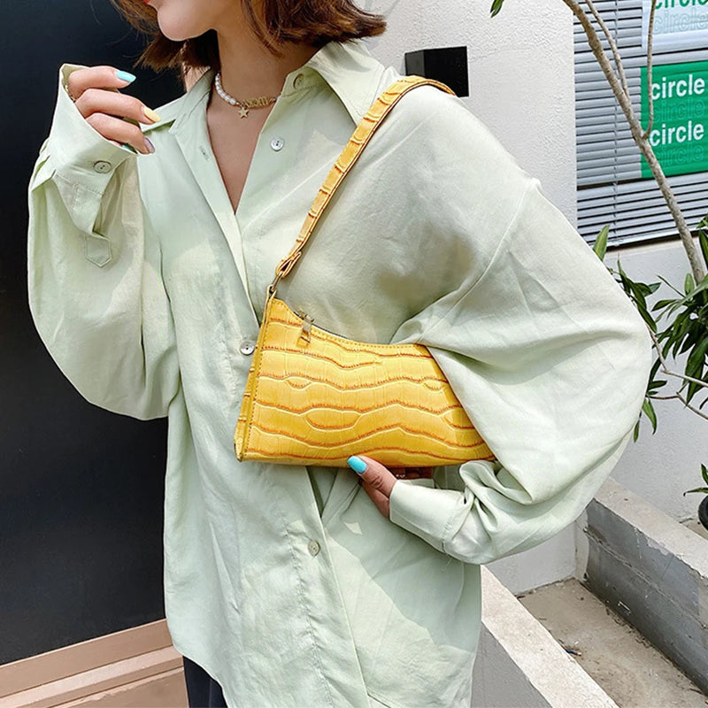 Retro Alligator PU Clutch