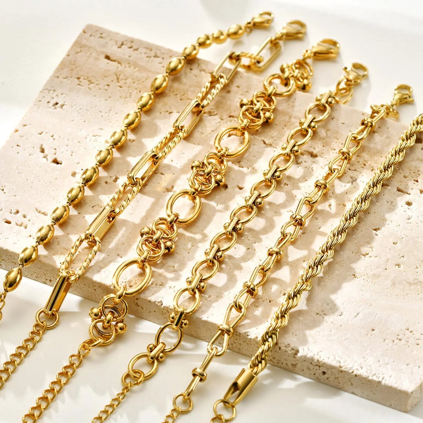 Gold-Plated Chunky Link Bracelet – Waterproof
