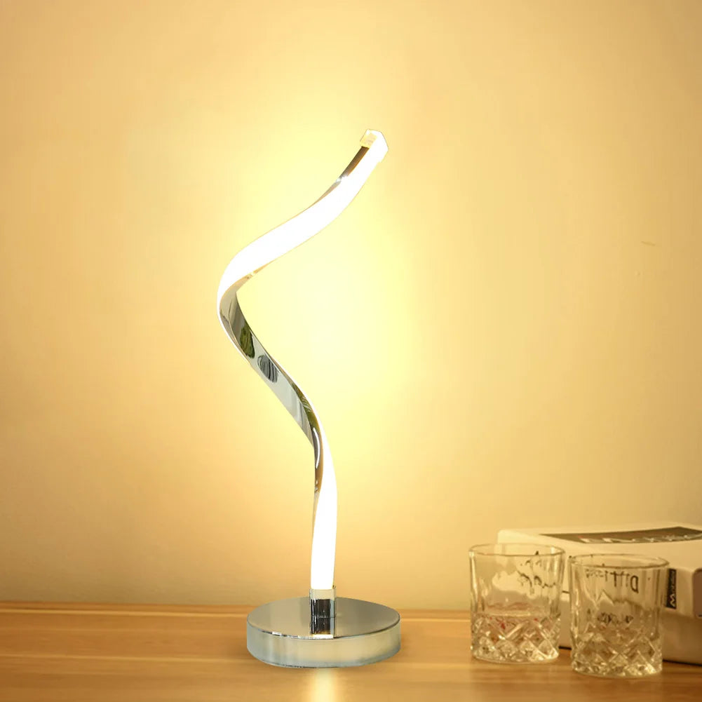 "Modern LED Spiral Table Lamp