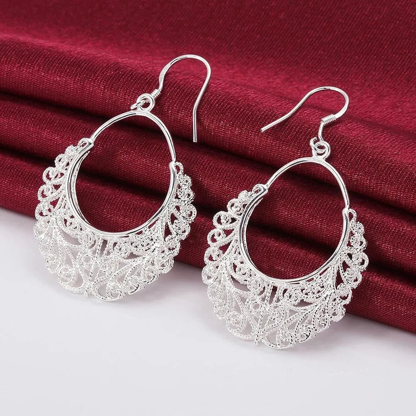 Luxury 925 Sterling Silver Vintage Earrings