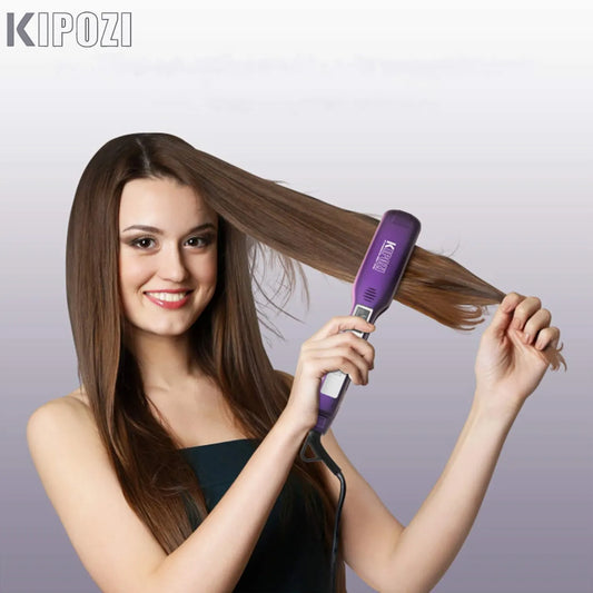 KIPOZI Professional Titanium Flat Iron – LCD Hair Straightener