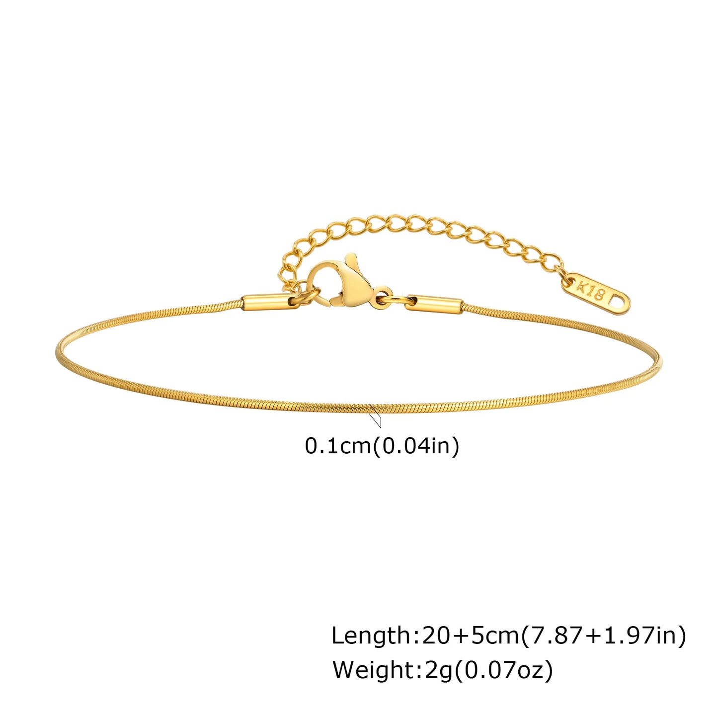 Stainless Steel Evil Eye Anklet, Blue Beads