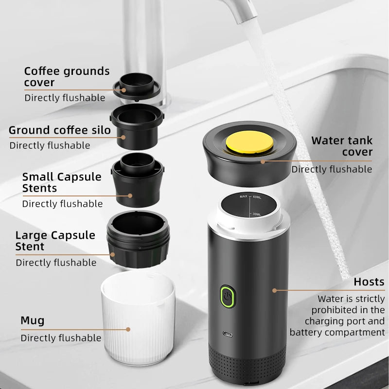 Compact Wireless Coffee Maker – Travel & Home Use