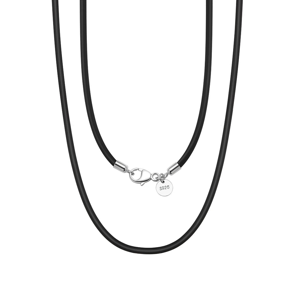 KISS MANDY 925 Silver Italian Leather Cord Necklace