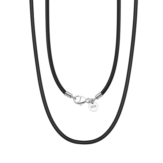 KISS MANDY 925 Silver Italian Leather Cord Necklace