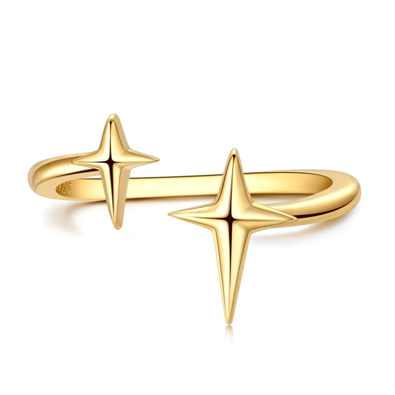 925 Silver Infinite Love Star Moon Ring – Zircon Gift"