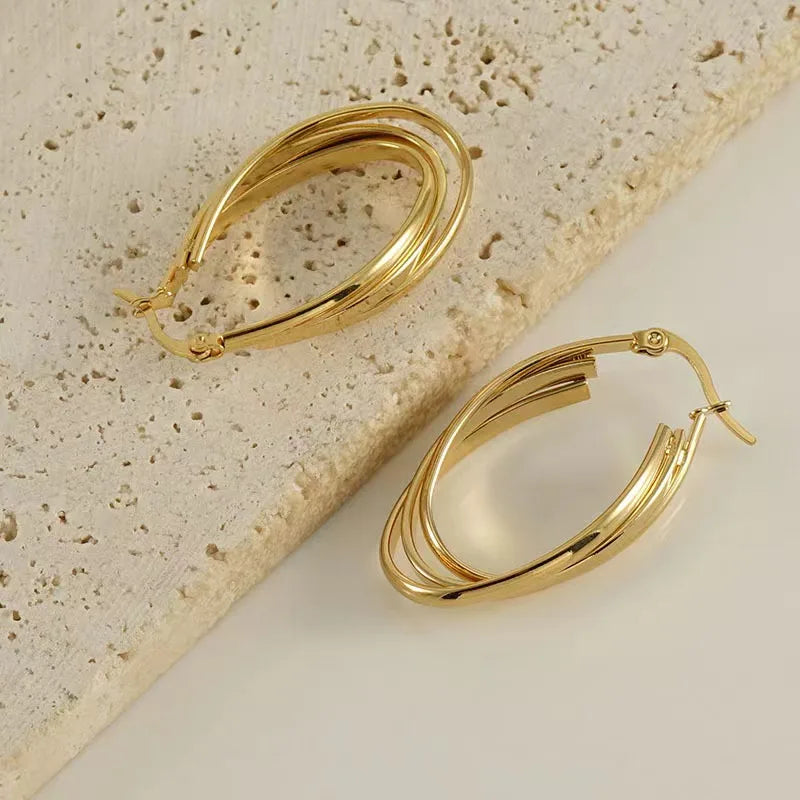 18K Gold Filled Hoop Earrings for Women